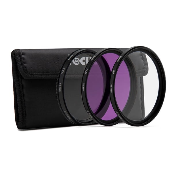 Kit de filtros Focus Brand UV CPL FLD de 58 mm para lentes de 58 mm