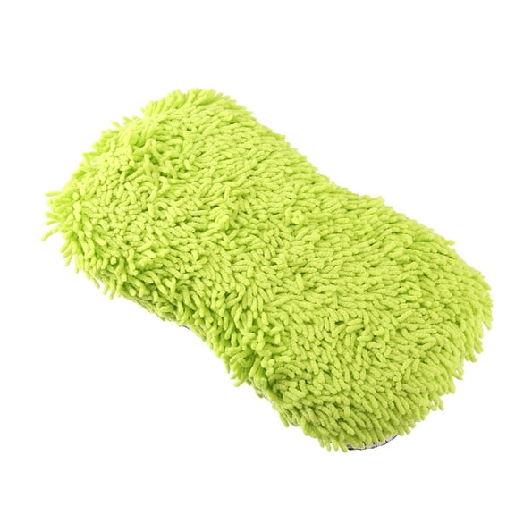 Unique Bargains Green Microfiber 22cm Cleaning Sponge Double Sided Dirt Washing Foam Cleaning Tool for Cars