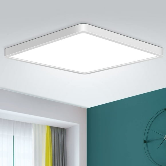 LED Flush Mount ceiling Light Fixture, 12 Inch 24W, Daylight White 5000K ceiling Lights, 3200LM Bright Square LED ceiling Light, Flat Slim Lighting Fi
