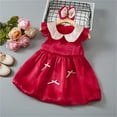 thumbnail image 2 of MEZZALL Robe de Fête Unie pour Filles Tout-Petits Manches Courtes Ourlet Irrégulier Robe de Soirée Vêtements Polyvalents Robe d'Été Bébé, 2 of 9