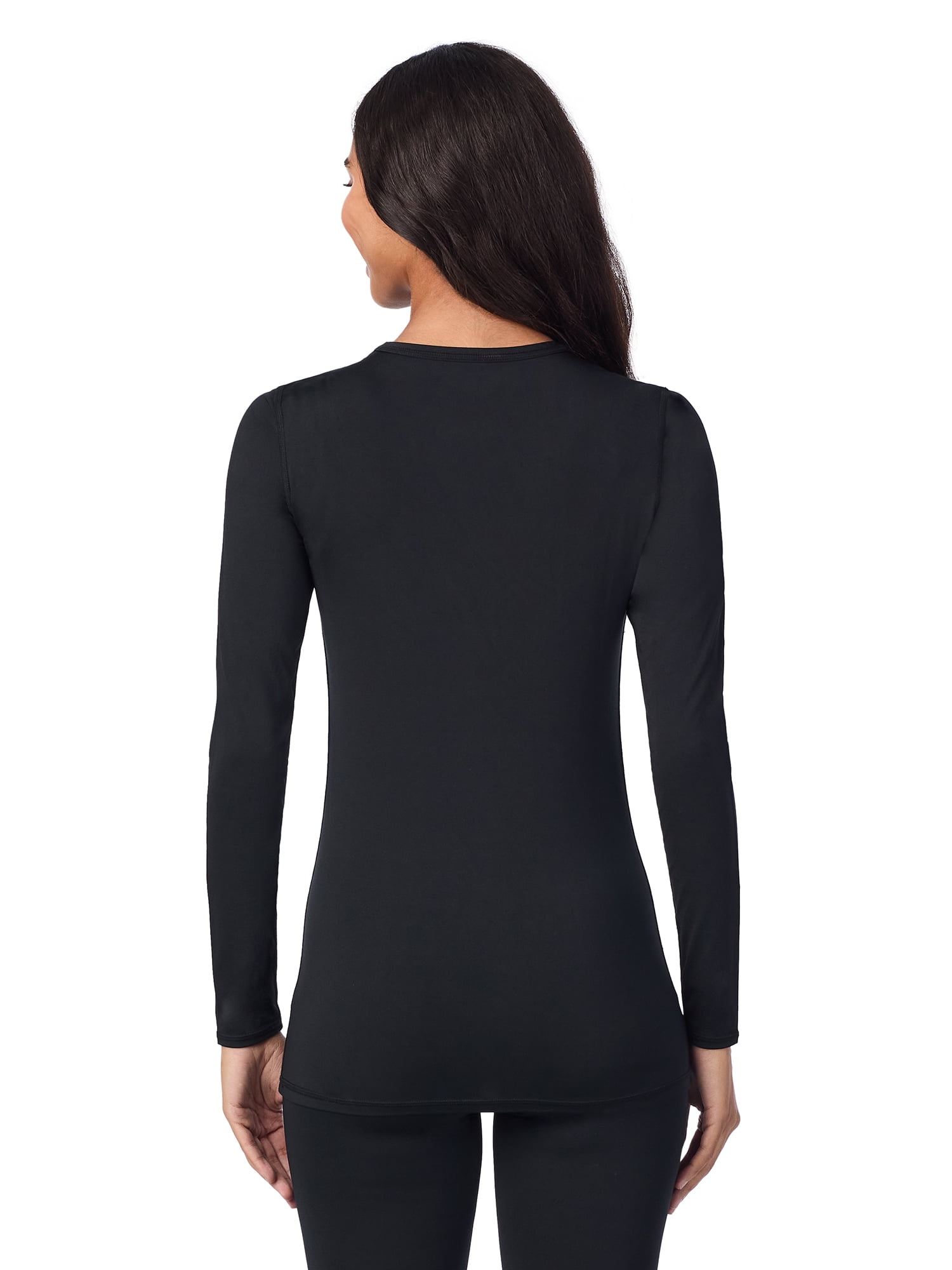 ClimateRight by Cuddl Duds Women's Stretch Microfiber Warm Long Underwear Top, Sizes up to 4X