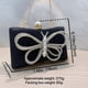 thumbnail image 3 of Bolso de mano con lazo, para bodas, fiestas de cumpleaños, bolsos de banquete, elegantes bolsos de banquete con incrustaciones de diamantes, 3 of 5