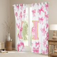 thumbnail image 3 of Manfei Pink Bow Tie Letter Monogrammed H Blackout Curtains Set of 2 (52x84 Each) for Kids Girls,Teens Women Romantic Princess Ribbon Bowknot Window Curtains,Luxury Bedroom Decor, 3 of 6