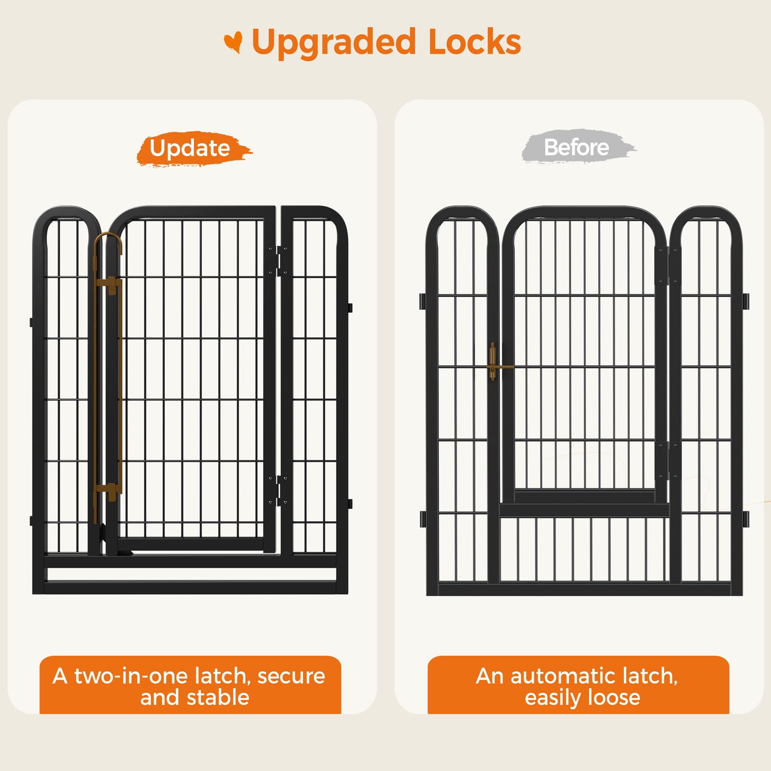 Alden Design 24 Panels Metal Dog Playpen with Door, 31.5″ Tall, Black