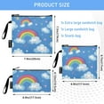 thumbnail image 3 of Haosy 3 Pack Reusable Ziploc Bags BPA Free Healthy Food Storage Bag Leakproof Sandwich Snack Freezer Bags Cute Rainbow and Cloud, 3 of 7