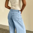 thumbnail image 5 of Cyglowse Women's Y2k Low Rise Baggy Jeans Washed Straight Wide Leg Denim Pants Casual Loose Vintage Fit Boyfriend Jean Denim Pants Sky Blue M, 5 of 6