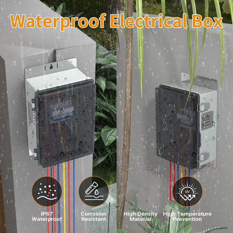 Outdoor Plastic Waterproof Distribution Box with U-Shaped Hole Outdoor Hinge Power Box Outdoor Waterproof Junction Box