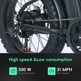 thumbnail image 6 of Patikuin Electric Bike,  500W Brushless Motor, 26"  Folding Electric Bike for Adults, 36V/10Ah Removable Battery, 7 Gears E-Bike ,Max Speed 33 Miles/Hour,4 Modes，Black, 6 of 7