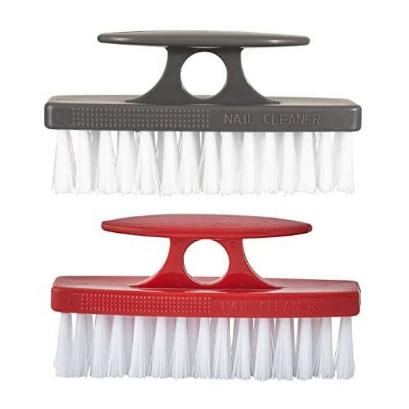 Superio Nail Brush Set (2 Pack) Cleaner with Handle - Durable Brush Scrubber to Clean Toes, Fingernails, Hand Scrubber All Surface Cleaning, Heavy Duty Scrub Brush Stiff Bristles