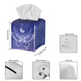 thumbnail image 3 of Psesaysky Tissue Box Cover Holder Square Tissue Cube Cover PU Leather Facial Organizer with Metal Button for Bathroom, Tabletop, Car, Night Stands, Office, Home, Kitchen -Purple Butterfly Mandala, 3 of 7