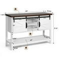 thumbnail image 3 of RichYa 46" Farmhouse Entryway Table with Sliding Barn Doors, Console Table for Living Room, White, 3 of 8