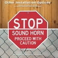 thumbnail image 6 of Stop Sound Horn Proceed with Caution (10 Pack) 10 inch X 10 inch Octagon Aluminum Metal Signs with Aluminum Mounting Stakes Weather Resistant UV Protected for Workplace Private Property, 6 of 8