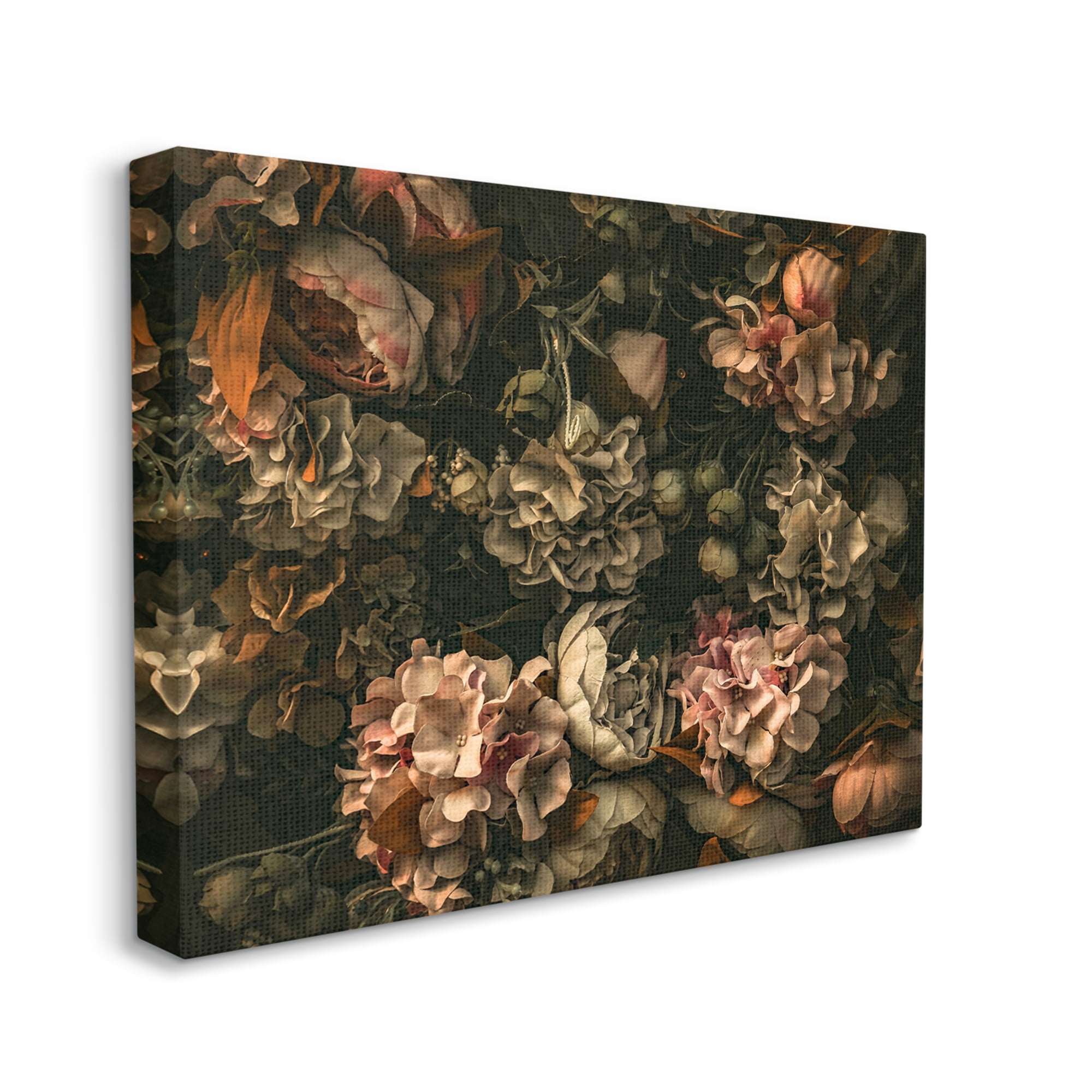 Stupell Industries Dark Moody Floral Botanical Closeup Detailed Design , 20 x 16, Design by Incado