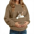 thumbnail image 3 of Stralyhd Unisex Cat Pouch Hoodie Cozy Soft Dog Pouch Sweatshirts Fleece Kangaroo Pouch Hoodie Hooded Animal Holder Pullover Khaki XXL, 3 of 5