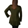 thumbnail image 2 of 24seven Comfort Apparel Women's Plus Size Poised Long Sleeve Swing Tunic Top, 2 of 4