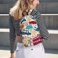 thumbnail image 5 of Kdxio London Symbols Print Canvas Backpack for School Work Travel Lightweight Unisex Daypack with Laptop Compartment and Adjustable Straps-Small, 5 of 5