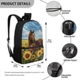 thumbnail image 5 of HUIACONG Sunflower Brown Horse School Backpack for Middle School Girls Large Capacity Breathable Adjustable Straps for Kids 6‑18 Back to School Daily Use, 5 of 6