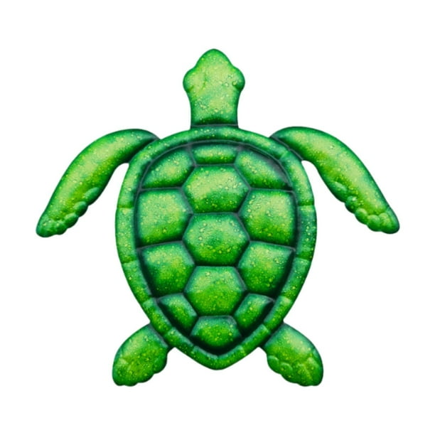 Escultura decorativa de pared con diseño de tortuga de hierro para colgar en la pared Verde