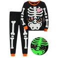 thumbnail image 2 of ATAIKU Halloween Little Girl Boys Glow-in-the-Dark Sleepwear Cotton Toddler Kids 2-Pieces Pajamas Sets,Skeleton 6 Years, 2 of 9