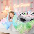 thumbnail image 3 of meiyoeat Tie Dye Soccer Full Size Comforter Sets for Boys, Spiral Watercolor Artwork Bedding Comforter Set, Pink Blue, Pink Reversible, 3pcs, 1 Comforter and 2 Pillowcases, 3 of 6