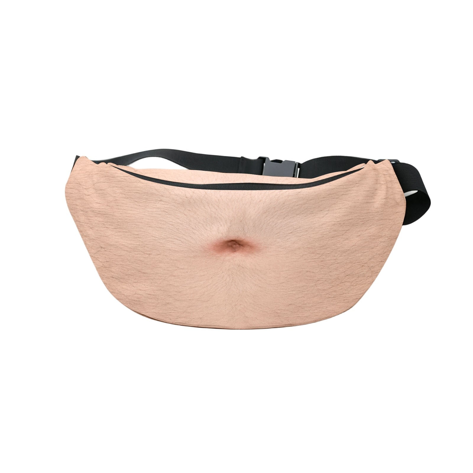 Light Flesh Belly Fanny Pack - Novelty Waist Bag with Realistic Belly Print for Party and Travel L