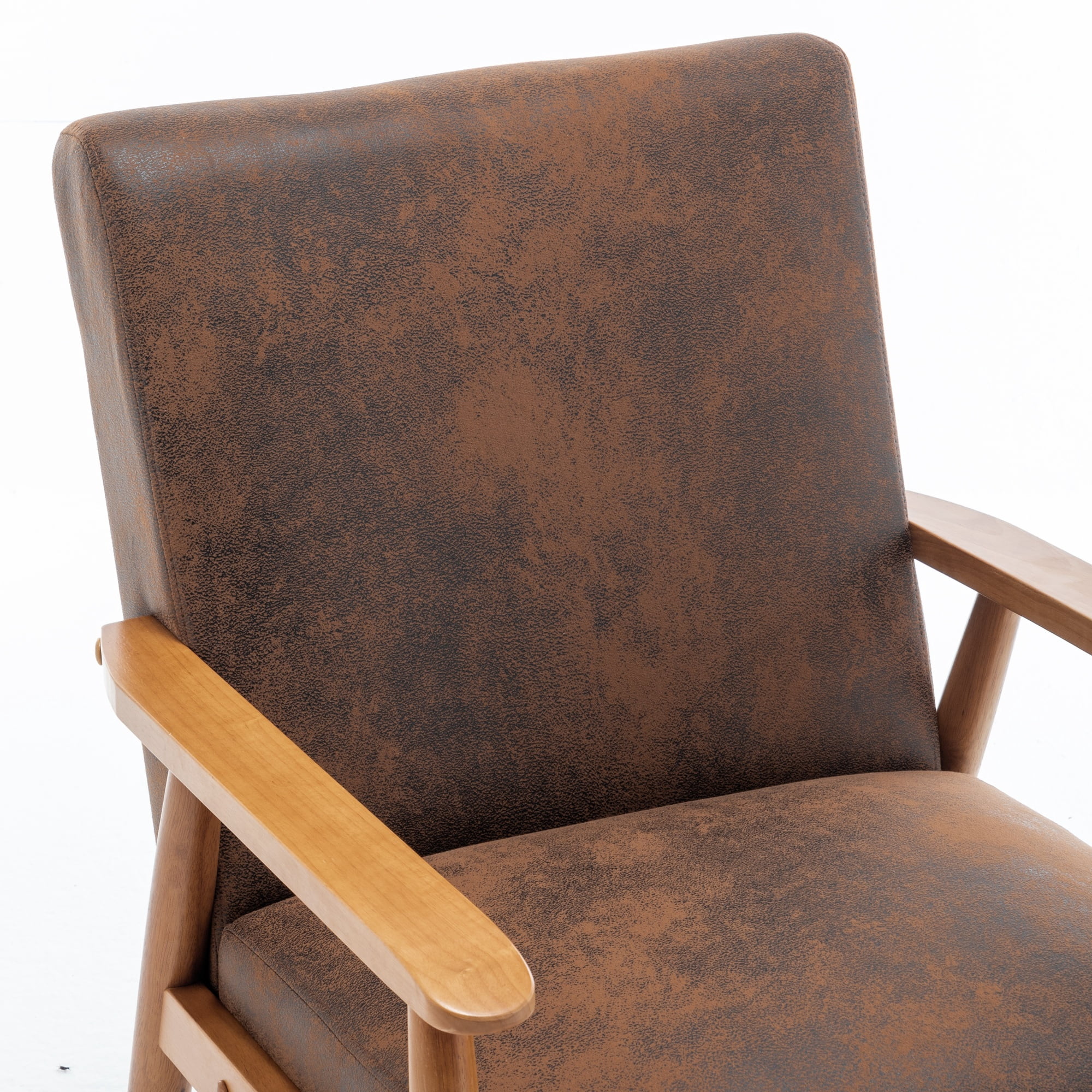 MOONMISS Mid-Century Modern Arm Chair,Classic Vintage Open-Framed Accent Chair,Light Brown