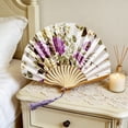 thumbnail image 6 of Classic Silk Folding Fan, Durable Bamboo Rib Hand Fan for Wedding Stage Photography Decor C, 6 of 6