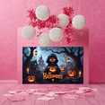 thumbnail image 6 of Spooky Design Halloween Banner Glowing Signs Halloween Background Creepy House Jack O Lantern for Holiday Party Nighttime Celebration Outdoor Decor, 6 of 9