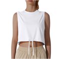 thumbnail image 1 of AherBiu Crop Tops for Women Workout Tank Tops Drawstring Summer Lightweight Quick-Dry Gym Tanks, 1 of 6