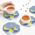 thumbnail image 7 of Lsque ducklings swim on the sea waves Pattern 4" Drink Coasters Set of 6, Leather Absorbent Coasters, Table Coaster Set Decorative Coffee Cup Coasters Housewarming Gift,Octagon, 7 of 7