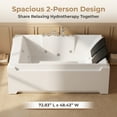 thumbnail image 6 of 73" x 48" Whirlpool Bathtub for 2-Person with 8 Hydro Massage Jets & Chromatherapy LED Lights, 1HP UL Certified Pump, 3-Sided Apron Acrylic Soaking Tub, Left Drain, 110 Gallons, White, 6 of 42