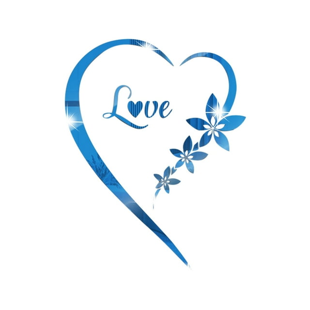 VogueV Heart-Shaped Acrylic Mirror Wall Sticker - Bedroom Vanity Decor D