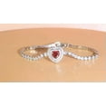 thumbnail image 3 of White Gold Plated Fashion Brand Jewelry CZ Big Heart Round Tennis Chain Bracelet, 3 of 9