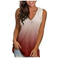 thumbnail image 1 of Débardeurs pour Femmes Chemises d'Été Tendance Chemises Amples Col en V Vêtements de Mode Camisoles Sans Manches T-Shirts Basiques Décontractés Rouges P, 1 of 4
