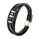 thumbnail image 1 of Pulsera de cuero para hombre - Pulsera de cuero trenzado premium para hombres y mujeres con cierre magnético de acero inoxidable - Pulseras trenzadas multicapa para hombres - Pulsera de cuero para niños JM, 1 of 4