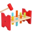thumbnail image 2 of TISHITA Pounding Bench Wood Toy Fine Motor Skills with Mallet Interactive Pounding Table, 2 of 8