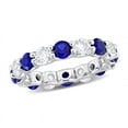 thumbnail image 1 of 4.96 (ctw) Lab-Created Blue and White Sapphire Ring in Sterling Silver, 1 of 5