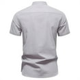 thumbnail image 4 of Ashirexll Mens Shirts Casual, Summer Shirts for Men, Fashion Solid Color Short Sleeve Stand-up Collar T-Shirts Comfortable Casual Shirts, 4 of 4