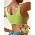 thumbnail image 3 of Ohufall Women's Front Closure Bra Lifting Soft Solid Color Underwear with Side Support Wireless Push-Up Adjustable Straps Bras,32C-40C, 3 of 4