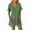 Army Green, variant on Diufon Cotton Linen Womens Bodysuits Plus Size Playsuits V Neck Short Sleeve Rompers with Pockets