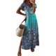 thumbnail image 1 of Tallas grandes para mujer Boho Floral Suelto Vestido largo Verano Casual Kaftan Maxi Dresslake blueL, 1 of 3