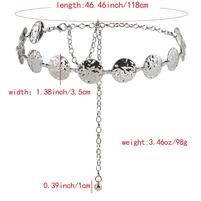 Western Metal Concho Belt for Women Cowgirl Chain Belts for  display picture 3