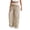 Khaki women cotton linen wide leg pants a1, variant on Women Cotton Linen Wide Leg Pants High Waisted Casual Lounge Trousers with Pockets Solid Long Palazzo Bottom Flowy Beach Party Clothes, Black M