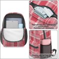 thumbnail image 4 of Red and White Checkered Pattern 17" School Backpacks for Teens,Waterproof Oxford Fabric,S-Shape Padded Straps for School,Travel,Hiking,Camping, 4 of 6