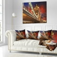 thumbnail image 2 of Designart Famous Tower Bridge at Night - Modern Cityscape Throw Pillow - 18x18, 2 of 4