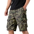 thumbnail image 3 of OIOLOYJM Mens Camo Cargo Shorts Drawstring Waist Relaxed Fit Casual Breathable Athletic Joggers Fashion Hiking Sweatshorts with Multi Pockets Green XL, 3 of 4