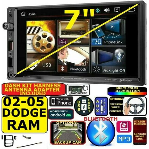 02 03 04 05 RAM BLUETOOTH TOUCHSCREEN USB AUX SD VIDEO CAR STEREO RADIO PACKAGE