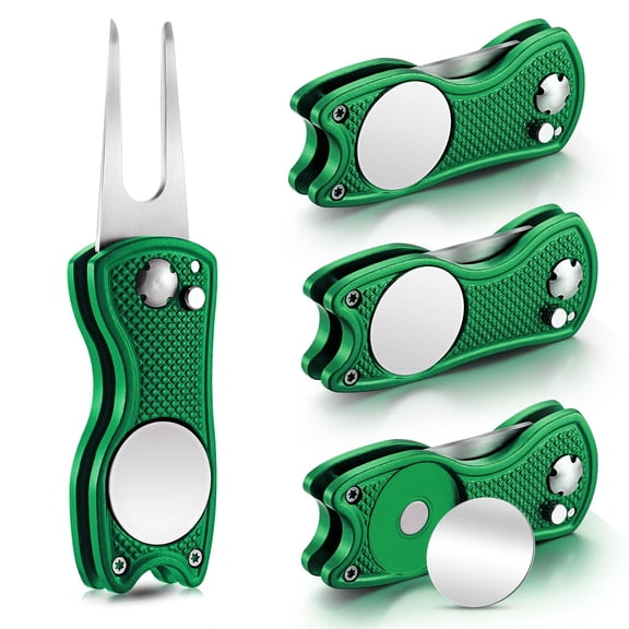 Herramienta de reparación Golf Divot Skylety Metal con marcador de bolas, 4 unidades