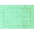 thumbnail image 1 of Ahgly Company Machine Washable Indoor Rectangle Oriental Turquoise Blue Traditional Area Rugs, 4' x 6', 1 of 4