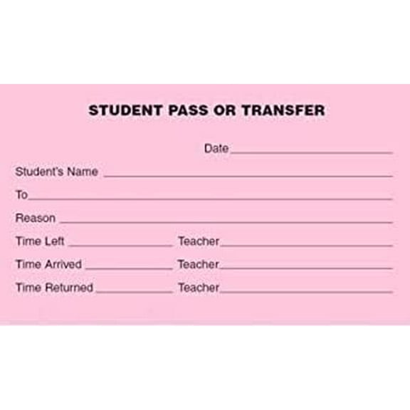 Student Pass or Transfer (118) - 10 Pack